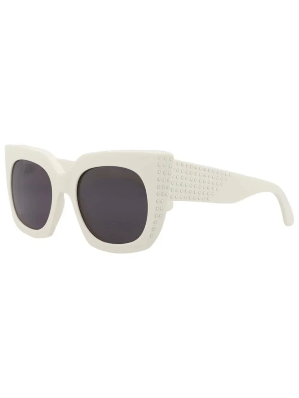 New Alaia Women's Sunglasses Square Rectangle Acetate Frame Ivory Ivory Grey